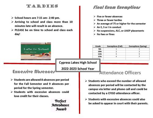 Tardies Excessive Absence Info